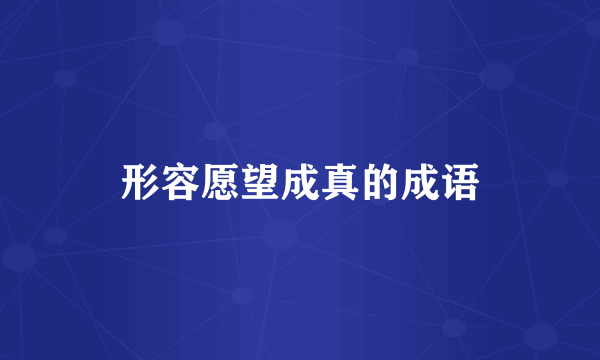 形容愿望成真的成语