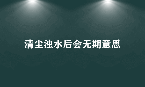 清尘浊水后会无期意思