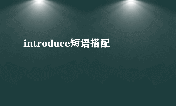 introduce短语搭配