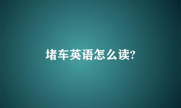 堵车英语怎么读?
