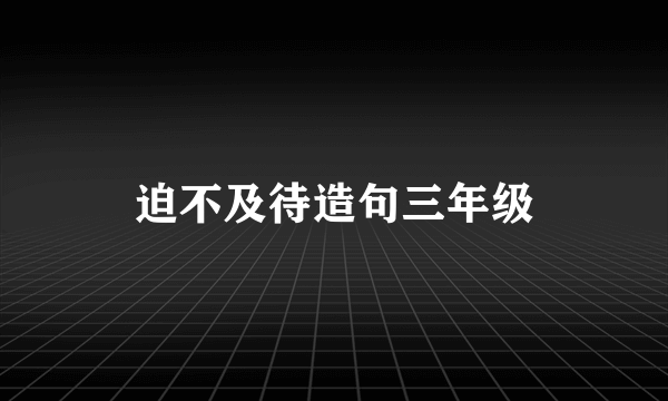 迫不及待造句三年级