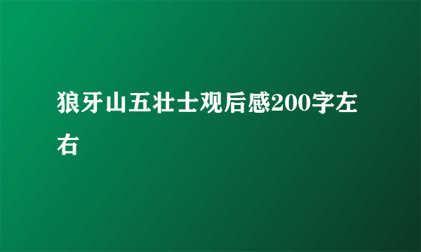 狼牙山五壮士观后感200字左右