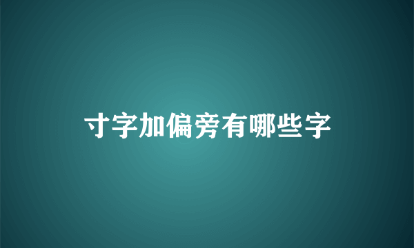 寸字加偏旁有哪些字