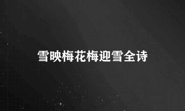 雪映梅花梅迎雪全诗