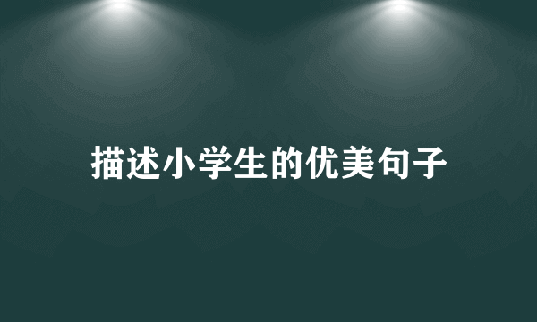 描述小学生的优美句子
