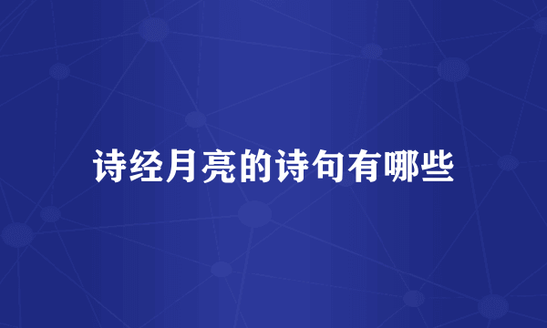 诗经月亮的诗句有哪些