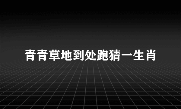 青青草地到处跑猜一生肖