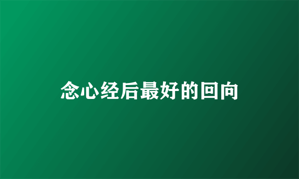 念心经后最好的回向