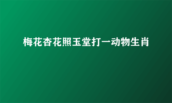 梅花杏花照玉堂打一动物生肖