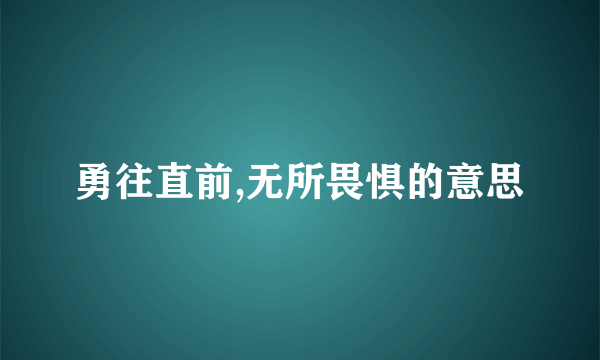 勇往直前,无所畏惧的意思