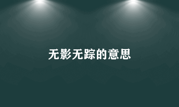 无影无踪的意思