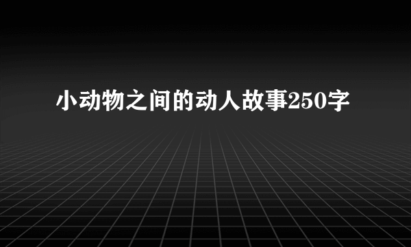 小动物之间的动人故事250字