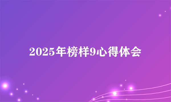 2025年榜样9心得体会