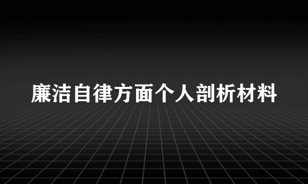 廉洁自律方面个人剖析材料