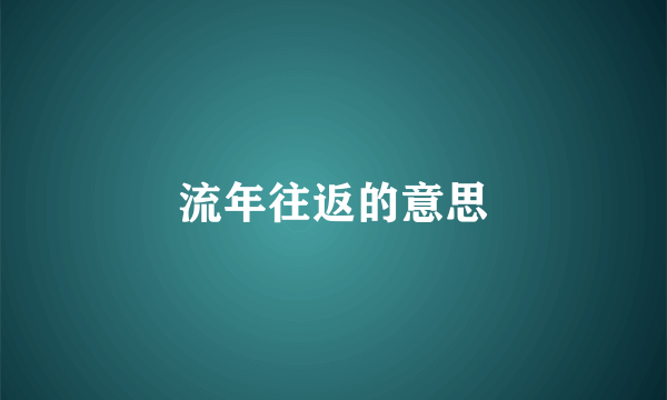 流年往返的意思