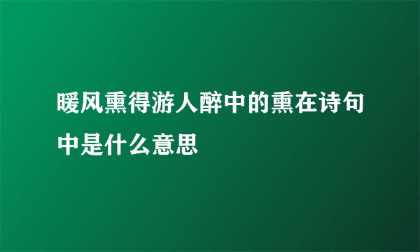 暖风熏得游人醉中的熏在诗句中是什么意思