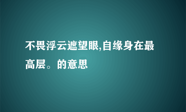 不畏浮云遮望眼,自缘身在最高层。的意思