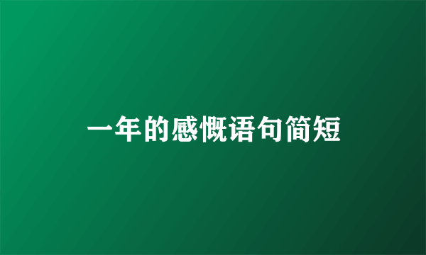一年的感慨语句简短