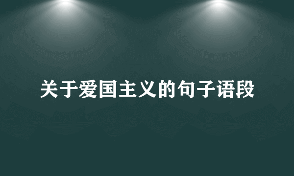 关于爱国主义的句子语段