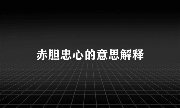 赤胆忠心的意思解释