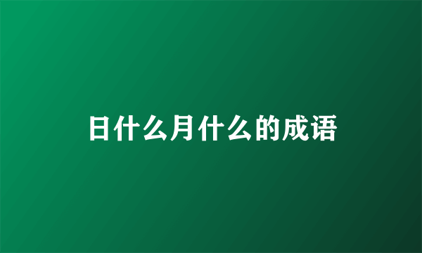 日什么月什么的成语
