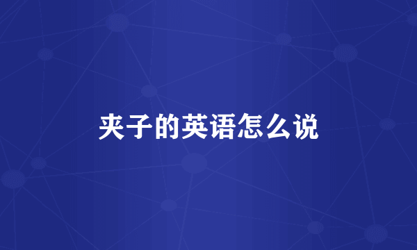夹子的英语怎么说