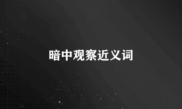 暗中观察近义词