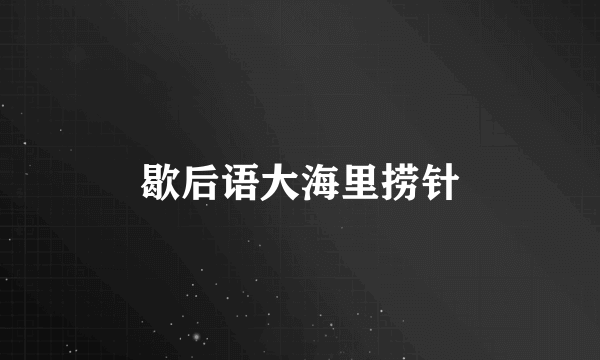 歇后语大海里捞针