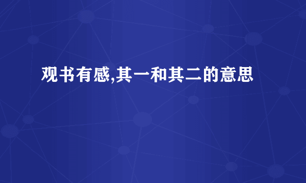 观书有感,其一和其二的意思