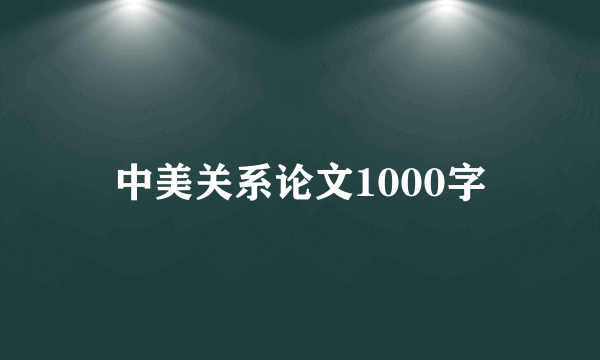 中美关系论文1000字