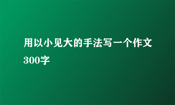 用以小见大的手法写一个作文300字