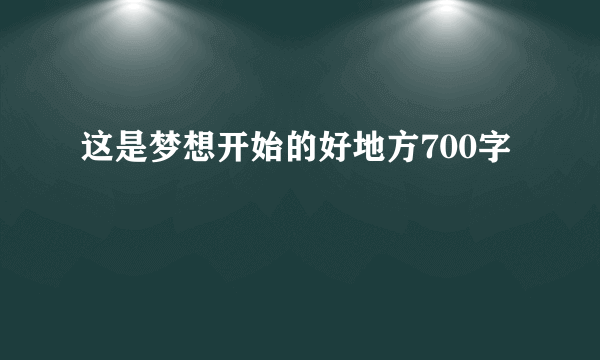 这是梦想开始的好地方700字