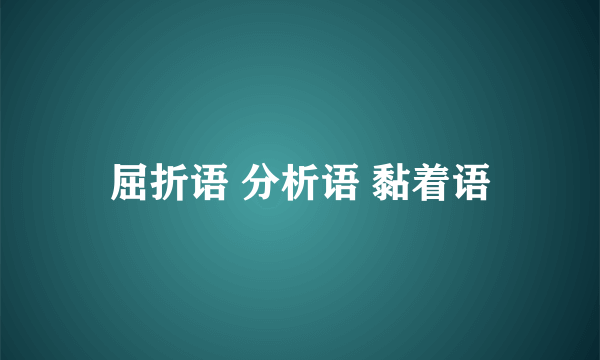 屈折语 分析语 黏着语