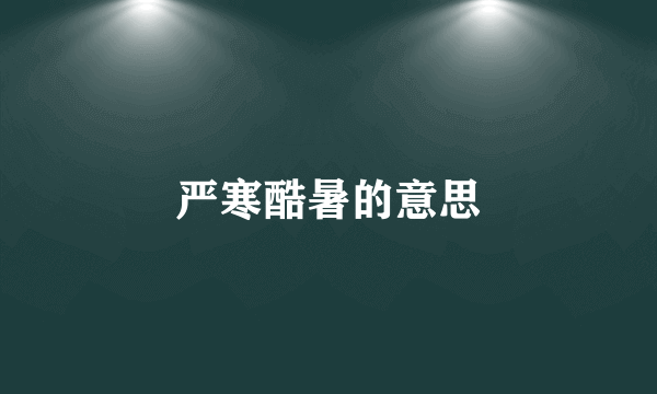 严寒酷暑的意思