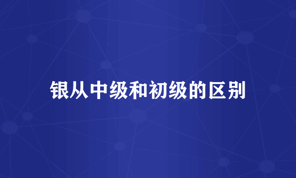 银从中级和初级的区别