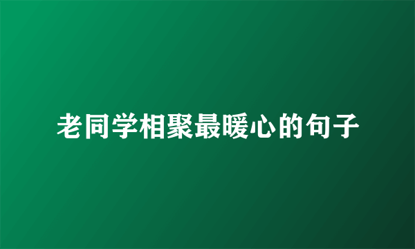 老同学相聚最暖心的句子