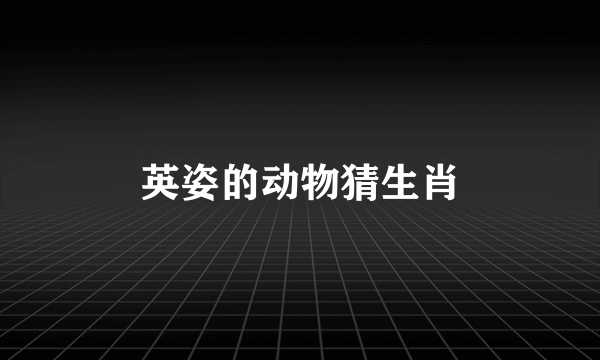 英姿的动物猜生肖