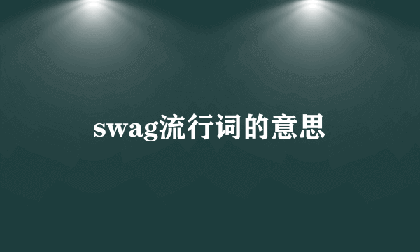 swag流行词的意思