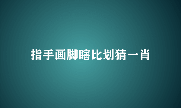 指手画脚瞎比划猜一肖