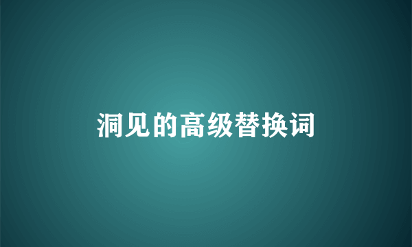 洞见的高级替换词