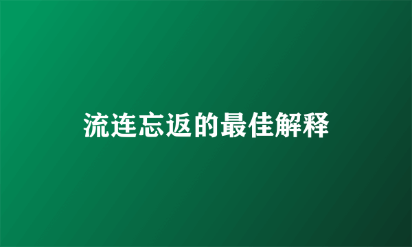 流连忘返的最佳解释
