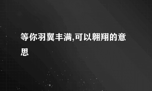 等你羽翼丰满,可以翱翔的意思