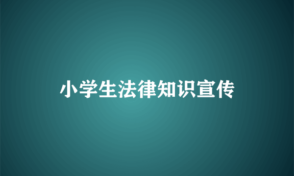 小学生法律知识宣传