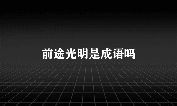 前途光明是成语吗