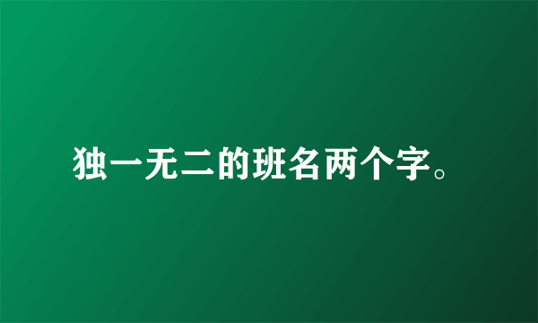 独一无二的班名两个字。