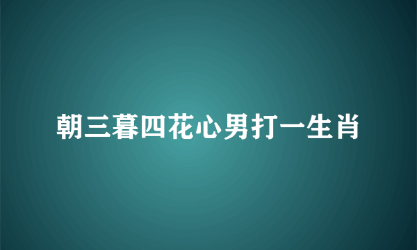 朝三暮四花心男打一生肖