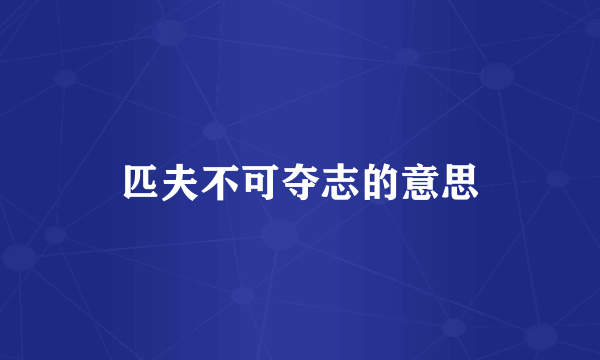 匹夫不可夺志的意思