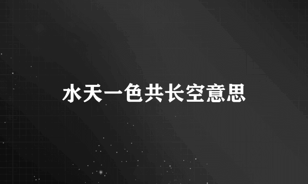 水天一色共长空意思
