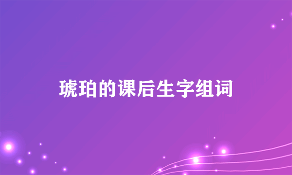 琥珀的课后生字组词