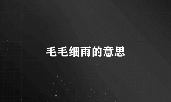 毛毛细雨的意思